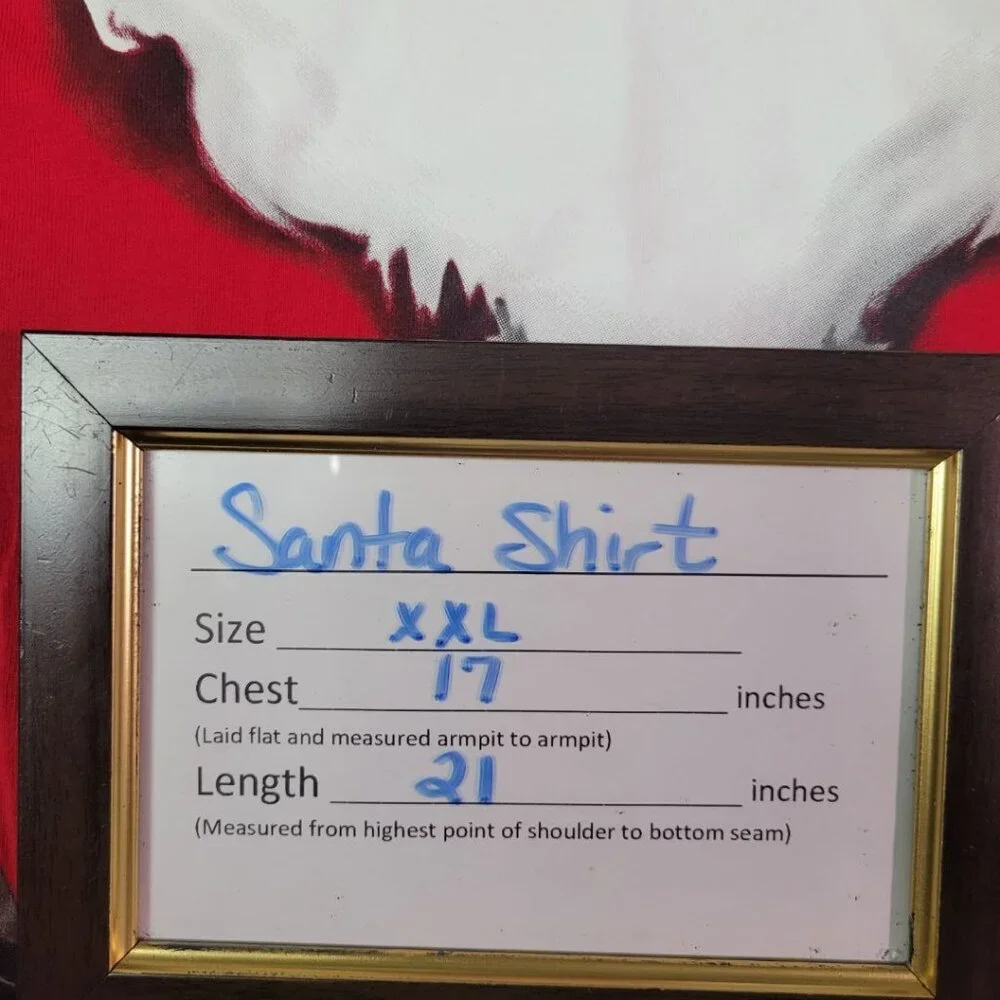 Santa Shirt Christmas Costume Red White Youth XXL Party Long Sleeve‎ Holidays